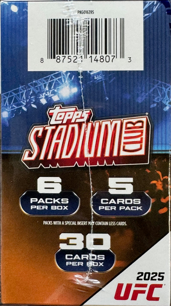 2025 Topps Stadium Club UFC 6-Pack Blaster Box (1 Exclusive Chrome Lava Parallel)