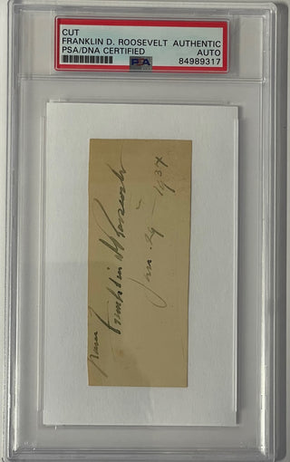 Franklin D Roosevelt autographed Cut 32th President of the United States PSA