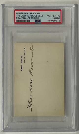 Theodore Roosevelt signed on White House Card 26th President of the United States PSA