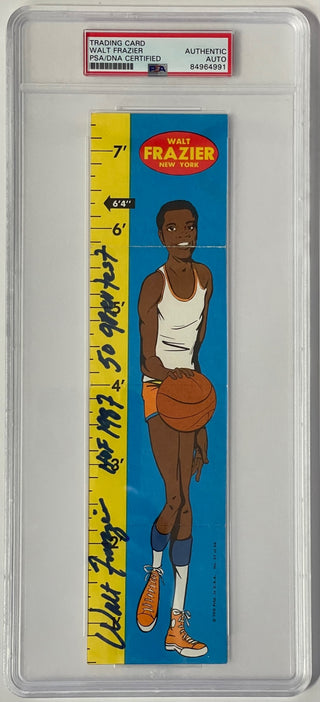 Walt Frazier autographed 1969 Topps NBA Ruler #17 - PSA