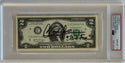 Charlie Sheen Autographed 2 Dollar Bill Slabbed (PSA Gem Mt 10)