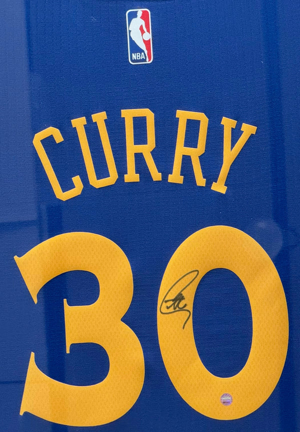 Stephen Curry Autographed Framed Authentic Golden State Warriors Jersey (Steiner)