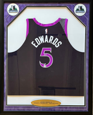 Anthony Edwards Autographed Framed Authentic Timberwolves Jersey (JSA)