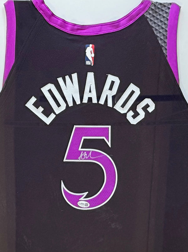 Anthony Edwards Autographed Framed Authentic Timberwolves Jersey (JSA)