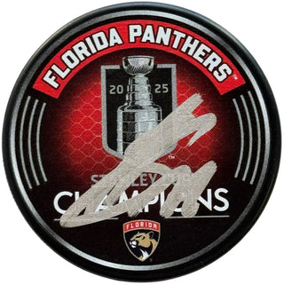 Sergei Bobrovsky Signed 2025 Stanley Cup Champions Official Puck (JSA Witness)