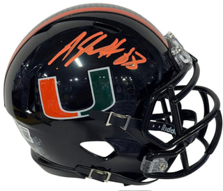 Jeremy Shockey Autographed Hurricanes Mini Helmet (Beckett Witness)