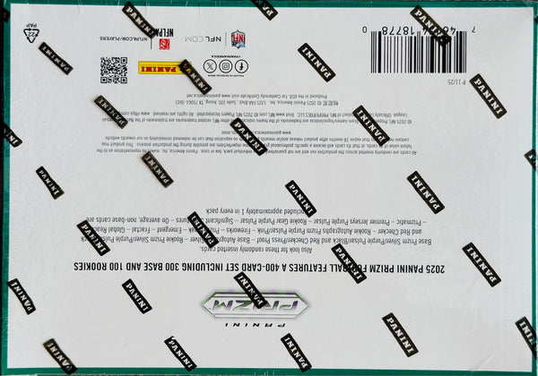 2025 Panini Prizm Football Hobby Mega Box (5 Mega Box Exclusive Purple Pulsar Prizms)