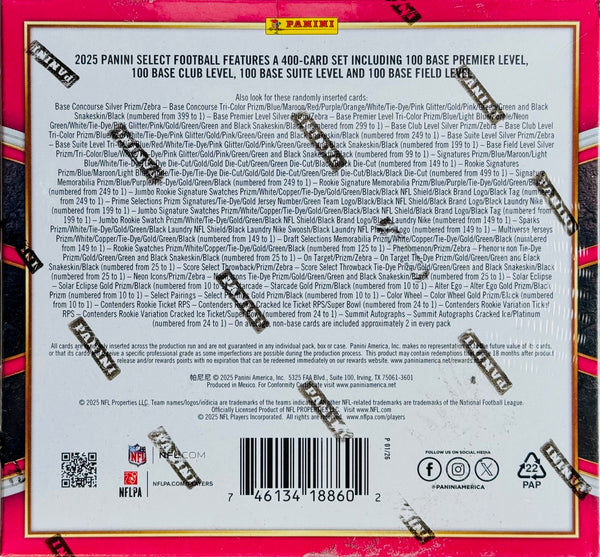 2025 Panini Select Football Hobby Box