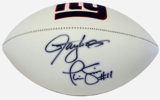 Lawrence Taylor & Phil SimmsAutographed New York Giants Logo Football (JSA)