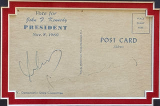 President John F Kennedy & Jacqueline Kennedy Signed Shelton Color Press Postcard (JSA)