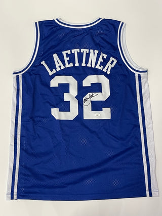 Christian Laettner Autographed Duke Custom Jersey (JSA)