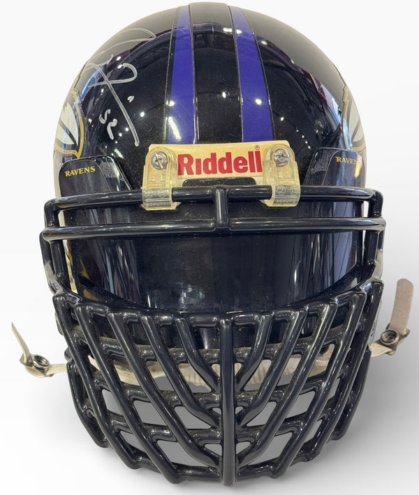 Ray Lewis Autographed Ravens Full Size Authentic Riddell Stat Helmet # 4/52 (JSA)