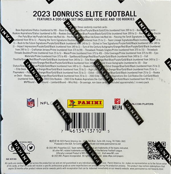 2023 Panini Donruss Elite 1ST Off The Line NFL Trading Card Box