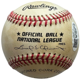 Barry Larkin Autographed Official National League Baseball (JSA)