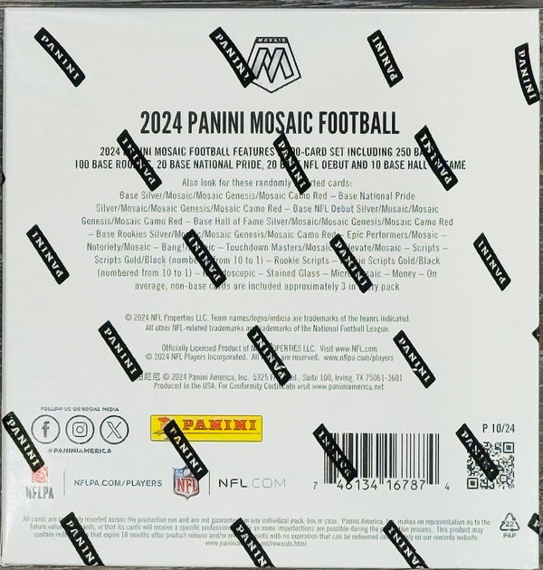 2024 Panini Mosaic Football Hobby Mega Box (Camo Red!)