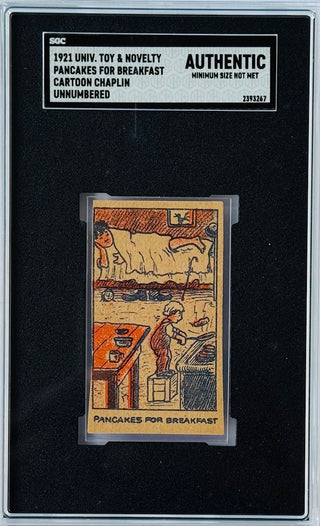 1921 Univ.Toy & Novelty Pancakes For Breakfast Cartoon Chaplin Unnumbered SGC Authentic