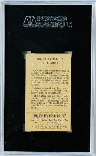1909-13 Recruit Little Cigars T81 Coast Artillery U.S. Army SGC 3