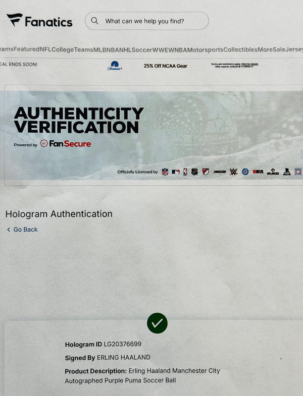 Erling Haaland Manchester City Autographed Authentic Club Logo Soccer Ball (Fanatics)