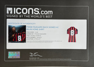 Frank Rijkaard Autographed AC Milan Jersey (Icons)