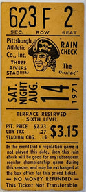 Bob Gibson August 14 1971 No Hitter Ticket Stub vs Pittsburgh Pirates