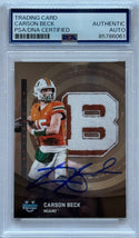 Carson Beck 2025 Bowman Chrome U Autographed Miami Hurricanes Card LU-1 (PSA)