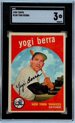 Yogi Berra 1959 Topps Card #180 SGC Graded 3
