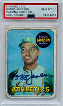 Reggie Jackson 1969 Topps Autographed Rookie Card #260 PSA