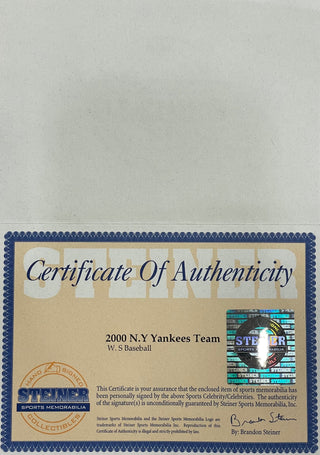 2000 New York Yankees Team Signed Baseball (Steiner Sports)
