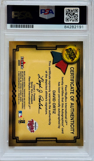 David Ortiz Autographed 2000 Fleer Autographics Card (PSA)