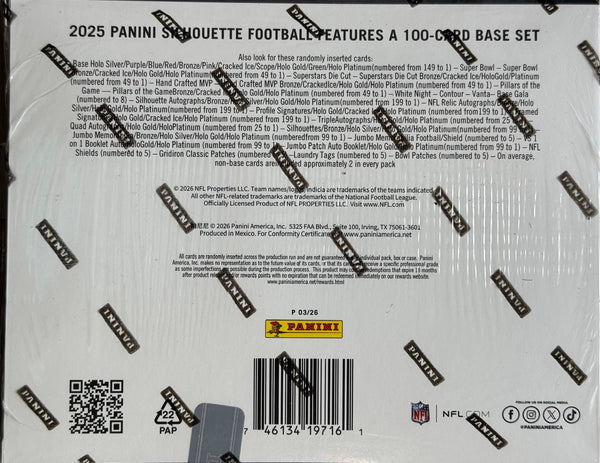 2025 Panini Silhouette Football Hobby Box