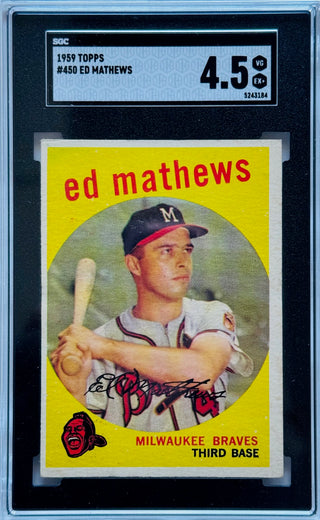 Eddie Mathews 1959 Topps Card #450 (SGC) 4.5