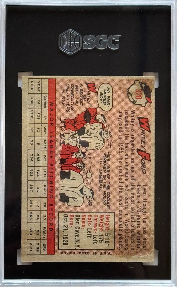 Whitey Ford 1958 Topps Card #320 SGC 5