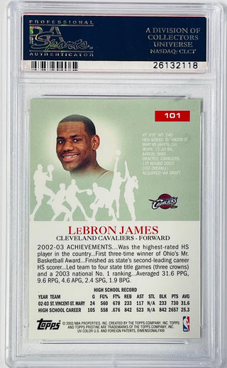 LeBron James 2003 Topps Pristine #101 (PSA) Mint 9
