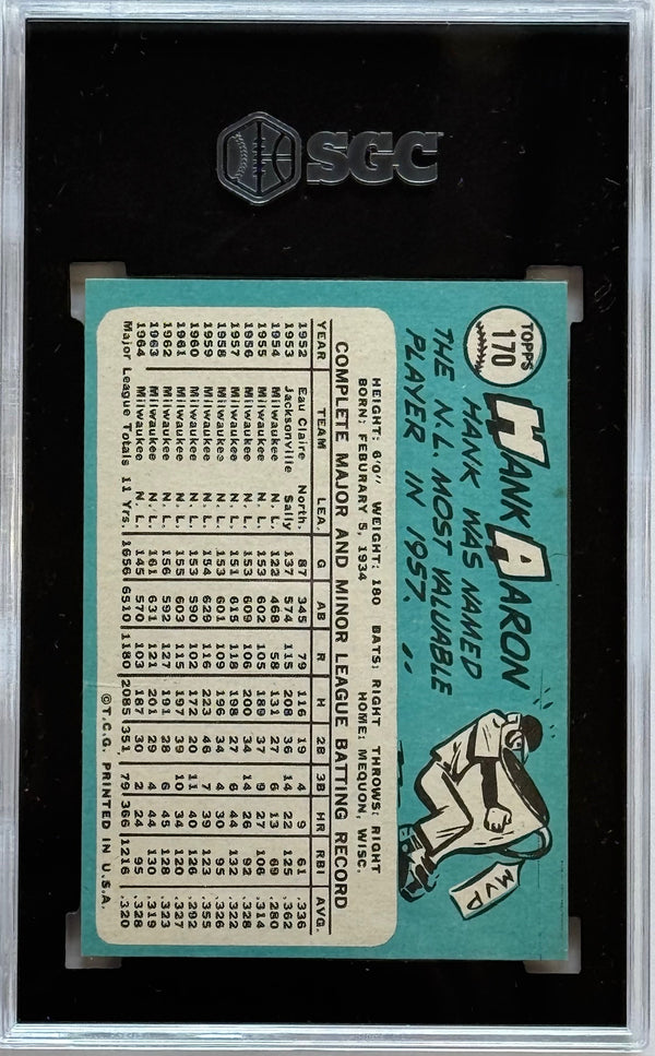 Hank Aaron 1965 Topps Card #170 (SGC) 4