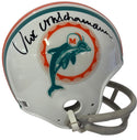 Uwe Von Schamann Autographed Miami Dolphins 2 Bar Mini Helmet (JSA)