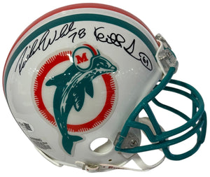 Richmond Webb & Keith Sims Autographed Miami Dolphins Mini Helmet (JSA)