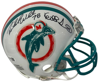 Richmond Webb & Keith Sims Autographed Miami Dolphins Mini Helmet (JSA)