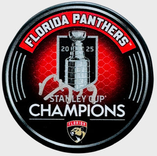 Matthew Tkachuk Signed 2025 Stanley Cup Champions Official Puck (JSA Witness)
