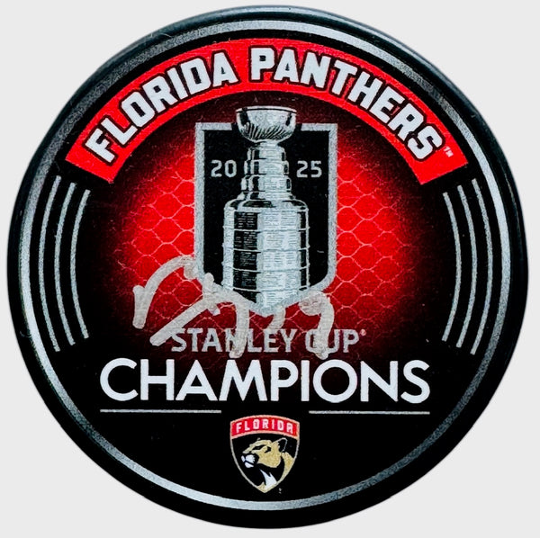 Matthew Tkachuk Signed 2025 Stanley Cup Champions Official Puck