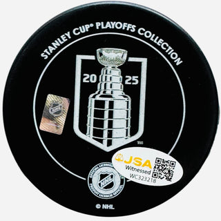 Matthew Tkachuk Signed 2025 Stanley Cup Champions Official Puck (JSA Witness)