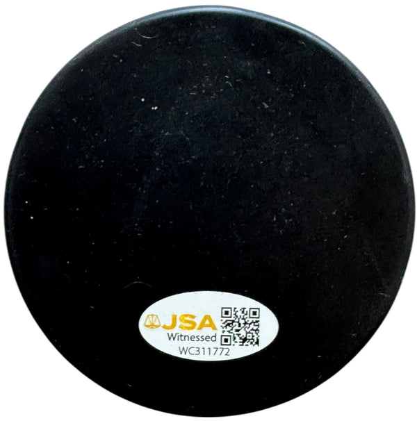 Matthew Tkachuk Signed Team USA Hockey Logo Puck (JSA Witness)