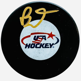 Brady Tkachuk Signed Team USA Hockey Logo Puck (JSA Witness)