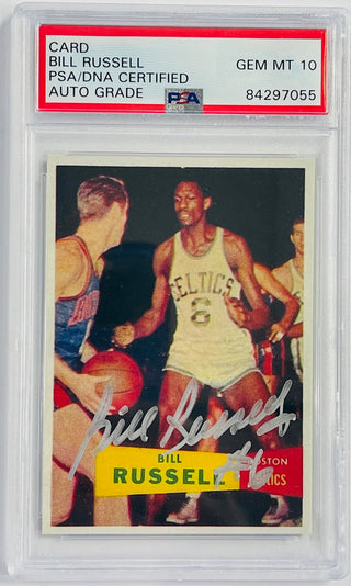 Bill Russell Autographed Rookie Reprint Card (PSA GM MT 10)
