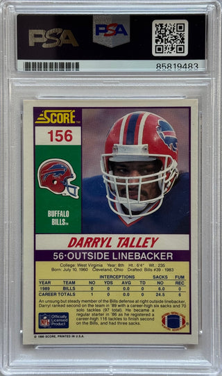 Darryl Talley Autographed 1990 Score Card #156 (PSA)