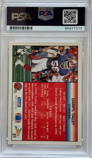 Darryl Talley Autographed 1992 Pacific Trading Card #21 (PSA)