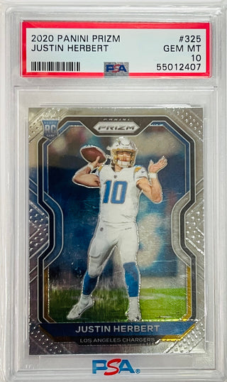 Justin Herbert 2020 Panini Prizm #325 Card (PSA GEM MT 10)