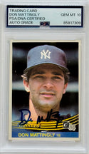 Don Mattingly 1984 Donruss Autographed Rookie Card #248 (PSA)
