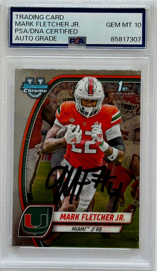 Mark Fletcher Jr Autographed 2024 Bowman U Chrome Card #126 (PSA)