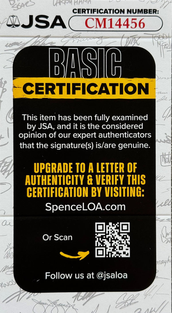 Rickey Henderson Autographed Hall of Fame Plaque Postcard (JSA)