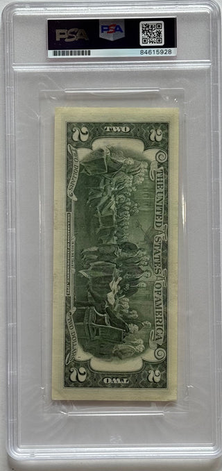 Charlie Sheen Autographed 2 Dollar Bill Slabbed (PSA Gem Mt 10)